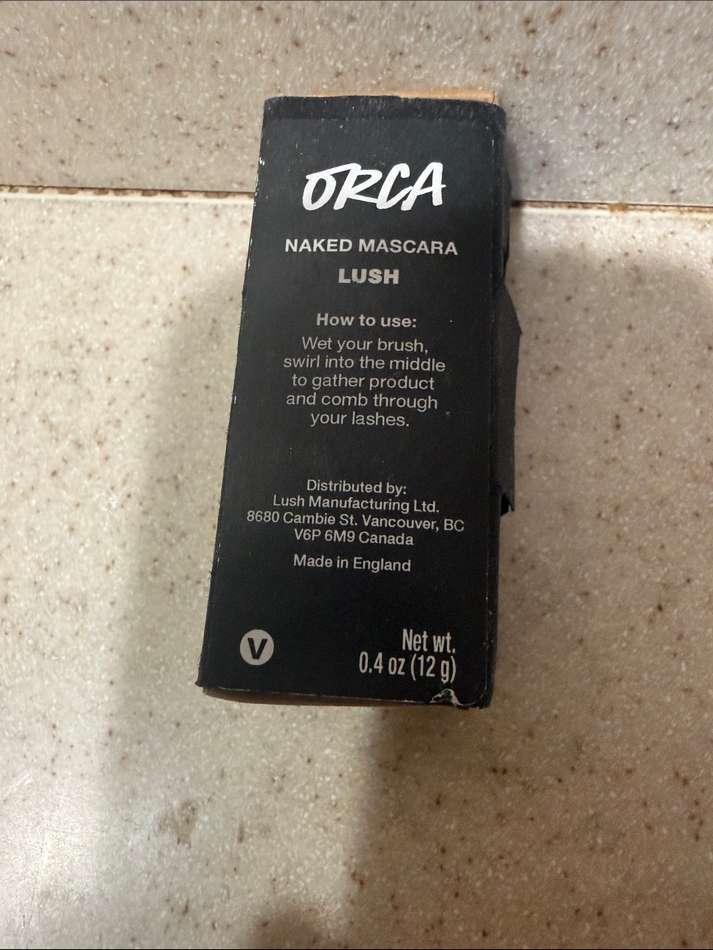 Lush ORCA Naked Mascara - Black Packaging